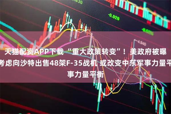 天猫配资APP下载 “重大政策转变”！美政府被曝正考虑向沙特出售48架F-35战机 或改变中东军事力量平衡
