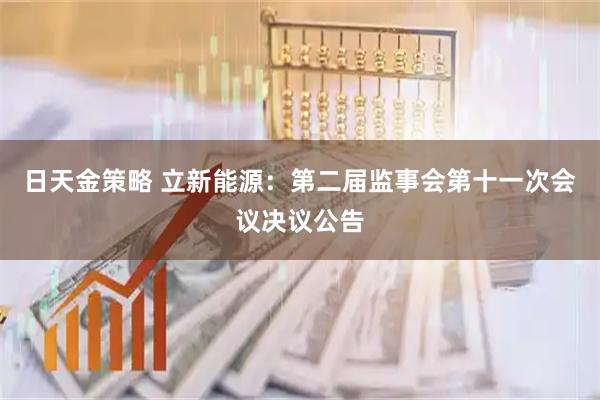 日天金策略 立新能源：第二届监事会第十一次会议决议公告