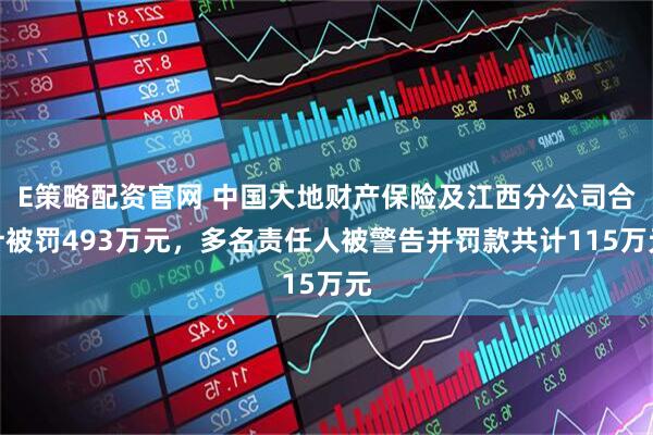 E策略配资官网 中国大地财产保险及江西分公司合计被罚493万元，多名责任人被警告并罚款共计115万元